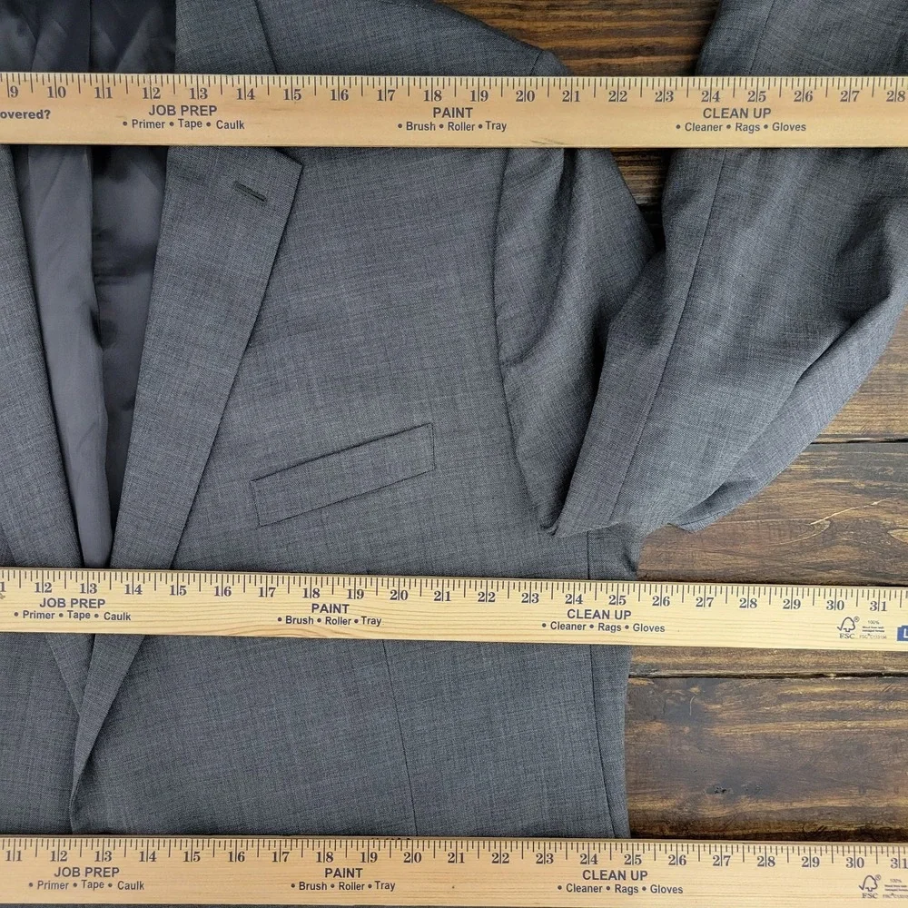 Lauren Ralph Lauren Men's Sport Coat Blazer Two Button Gray Sharkskin‎ Wool 50R